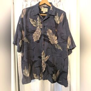 Bamboo Cay Men's Silk‎ Shirt XL Hawaiian Short Sleeve Button Down